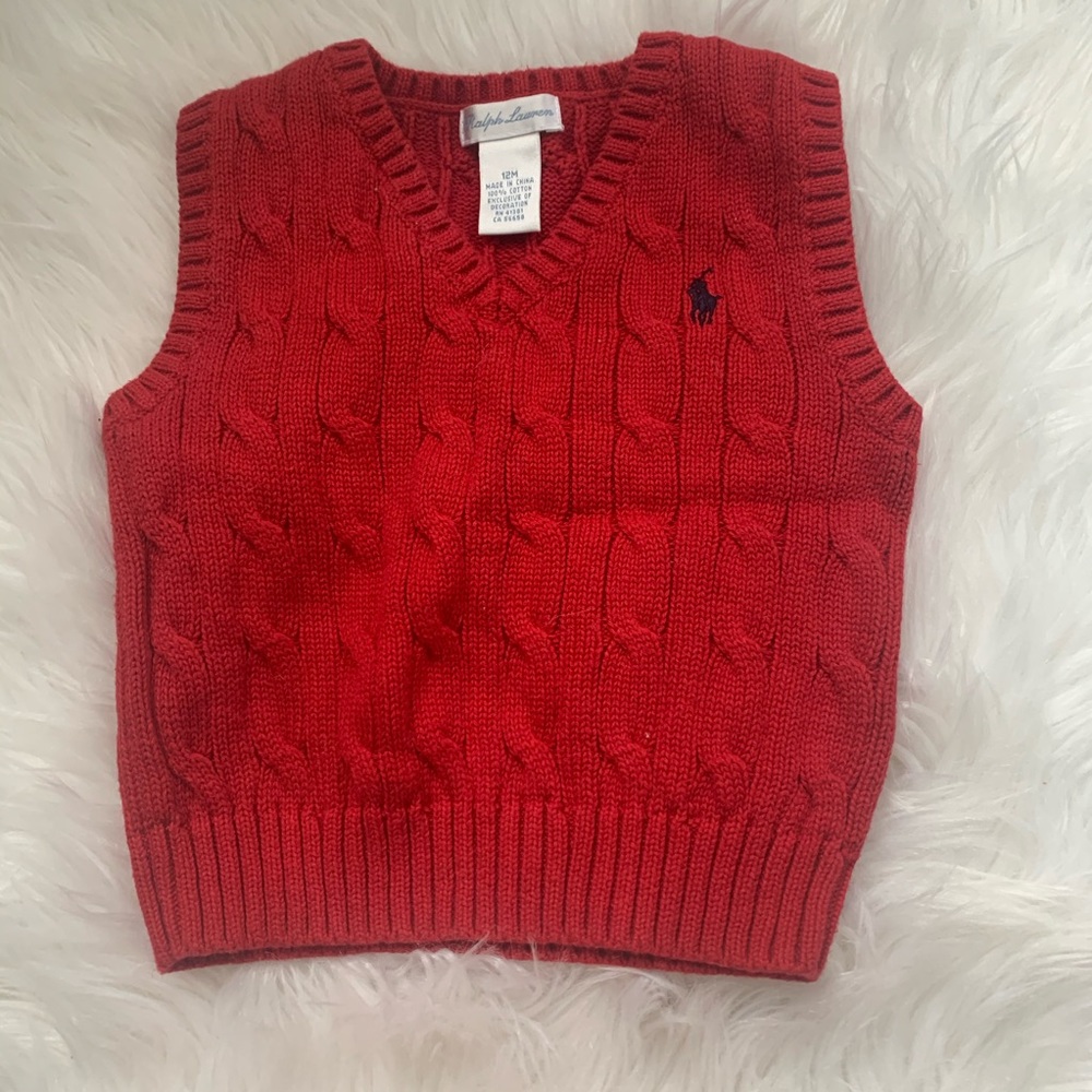 Red Ralph Lauren Sweater Vest, 12M